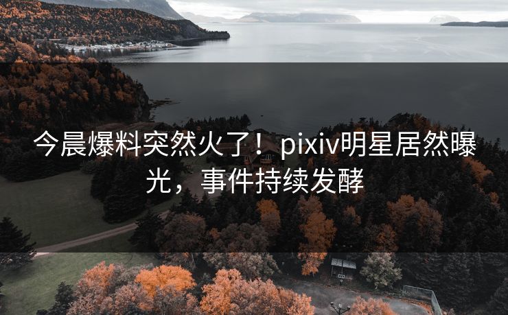 今晨爆料突然火了！pixiv明星居然曝光，事件持续发酵