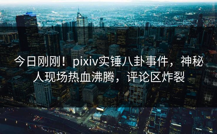 今日刚刚！pixiv实锤八卦事件，神秘人现场热血沸腾，评论区炸裂