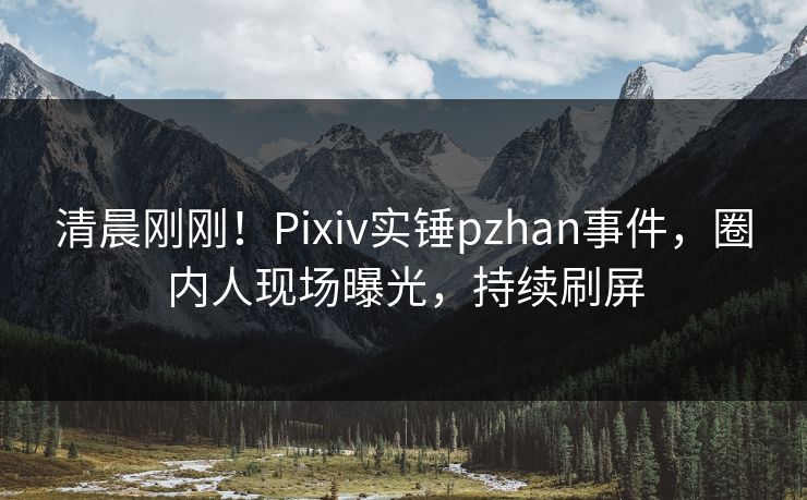 清晨刚刚！Pixiv实锤pzhan事件，圈内人现场曝光，持续刷屏