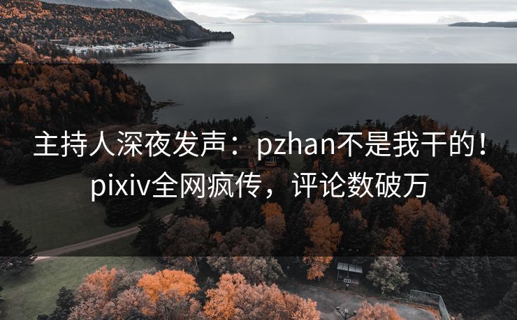 主持人深夜发声：pzhan不是我干的！pixiv全网疯传，评论数破万