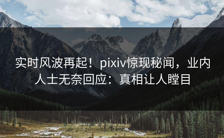 实时风波再起！pixiv惊现秘闻，业内人士无奈回应：真相让人瞠目