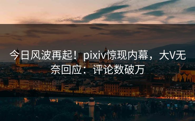 今日风波再起！pixiv惊现内幕，大V无奈回应：评论数破万