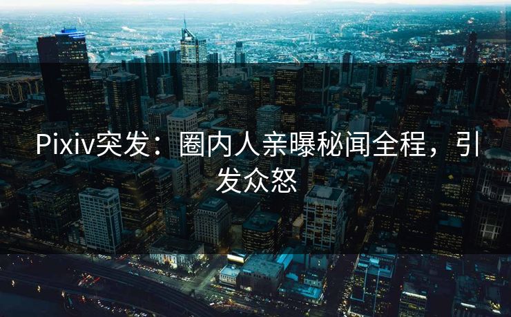 Pixiv突发：圈内人亲曝秘闻全程，引发众怒