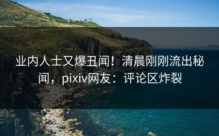 业内人士又爆丑闻！清晨刚刚流出秘闻，pixiv网友：评论区炸裂