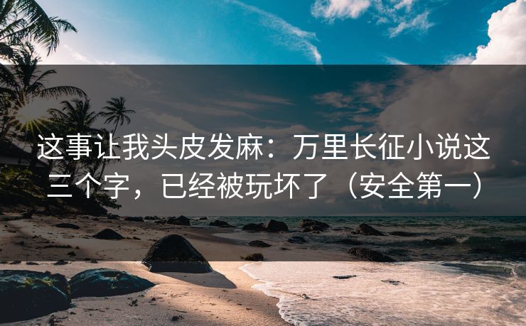 这事让我头皮发麻：万里长征小说这三个字，已经被玩坏了（安全第一）